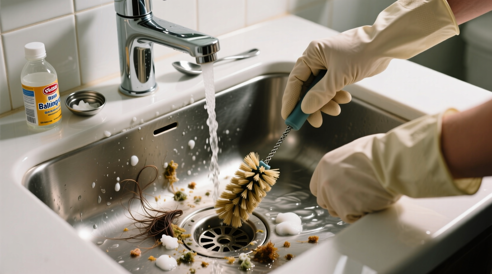 how to clean bathroom sink drain
