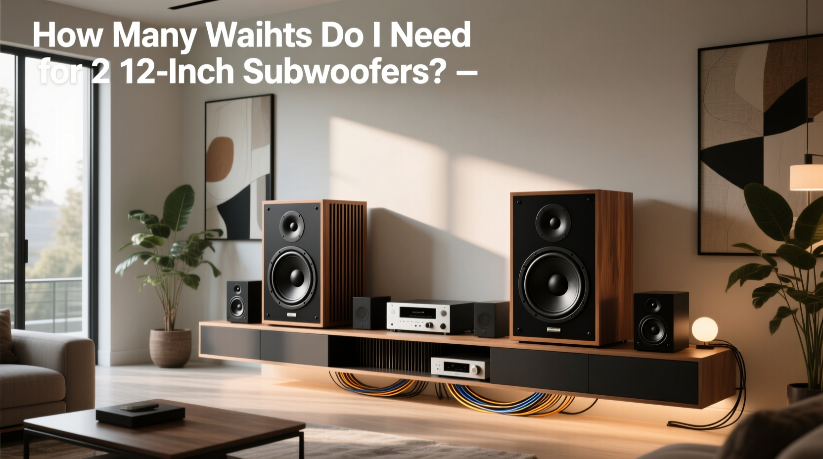 Dual 12-inch subwoofer with visible dual voice coils and terminal connections