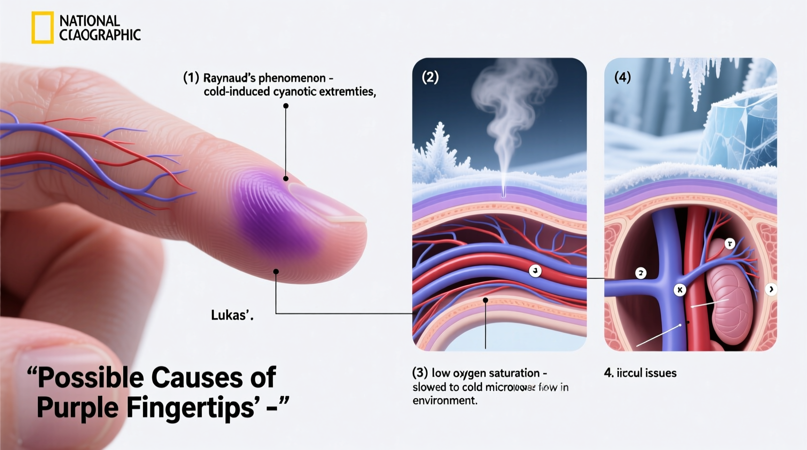 why are lukas fingertips purple possible explanations