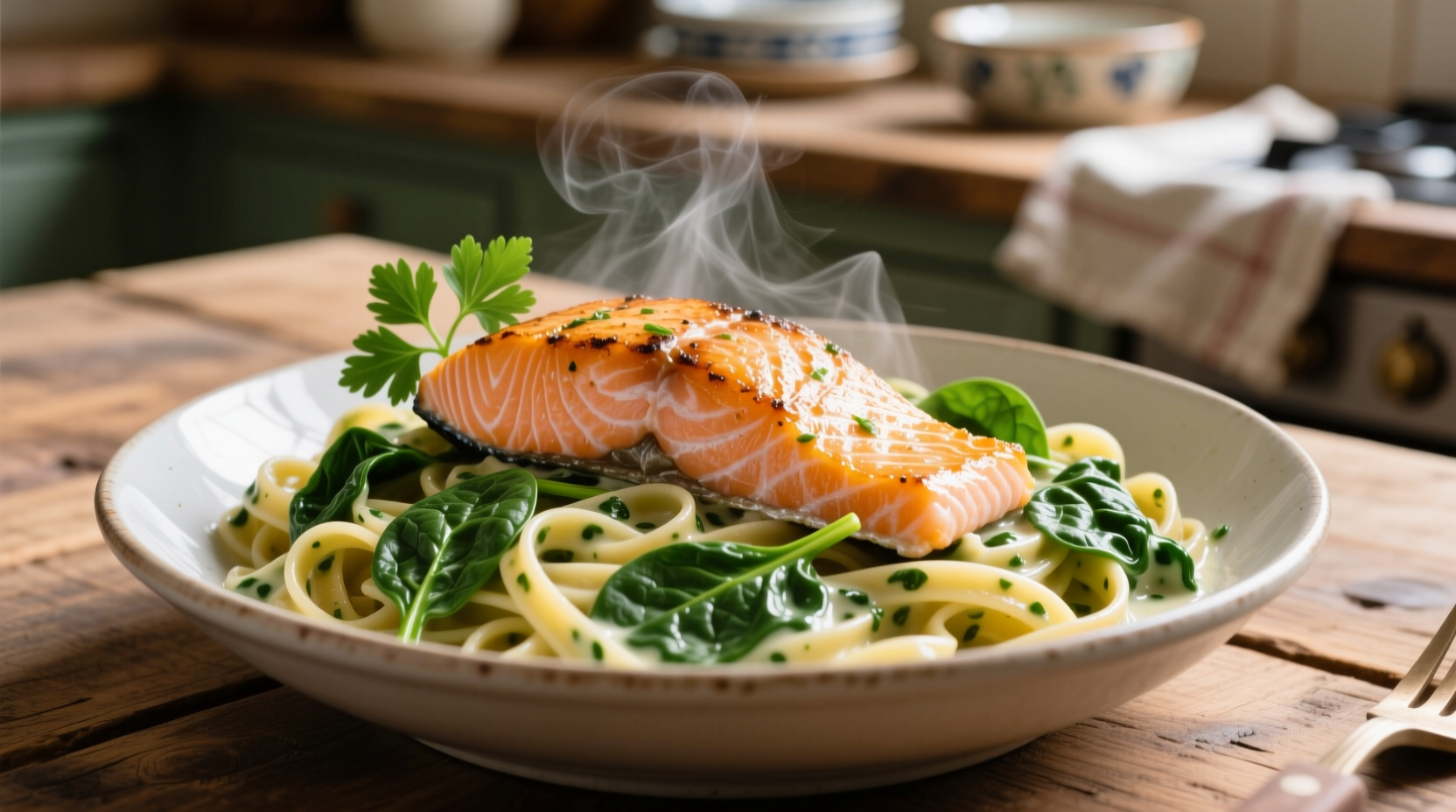 Perfect Salmon and Spinach Pasta Recipe in 30 Minutes
