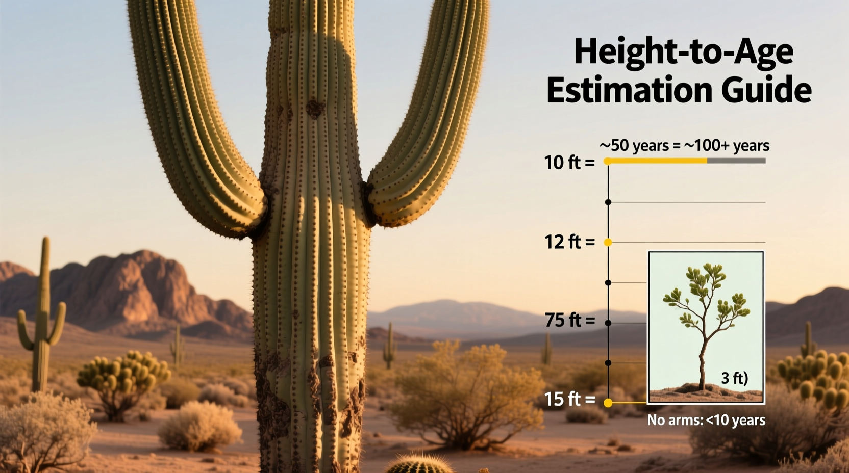 how do you tell how old a saguaro cactus is