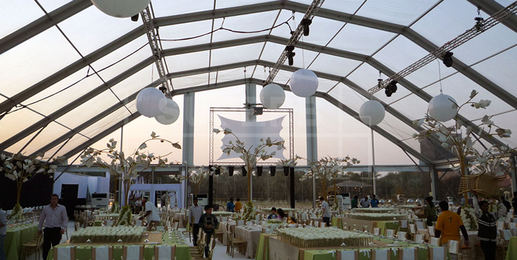 Outdoor Wedding 30x60 Frame Tent Glass Polygon Banquet Party Marquee
