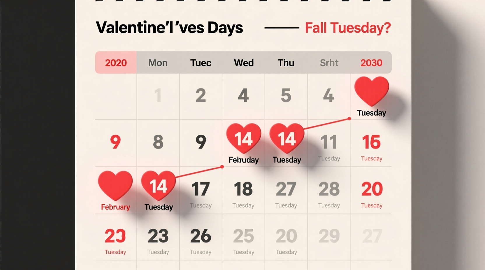 Which Valentine's Days Fall on Tuesdays?