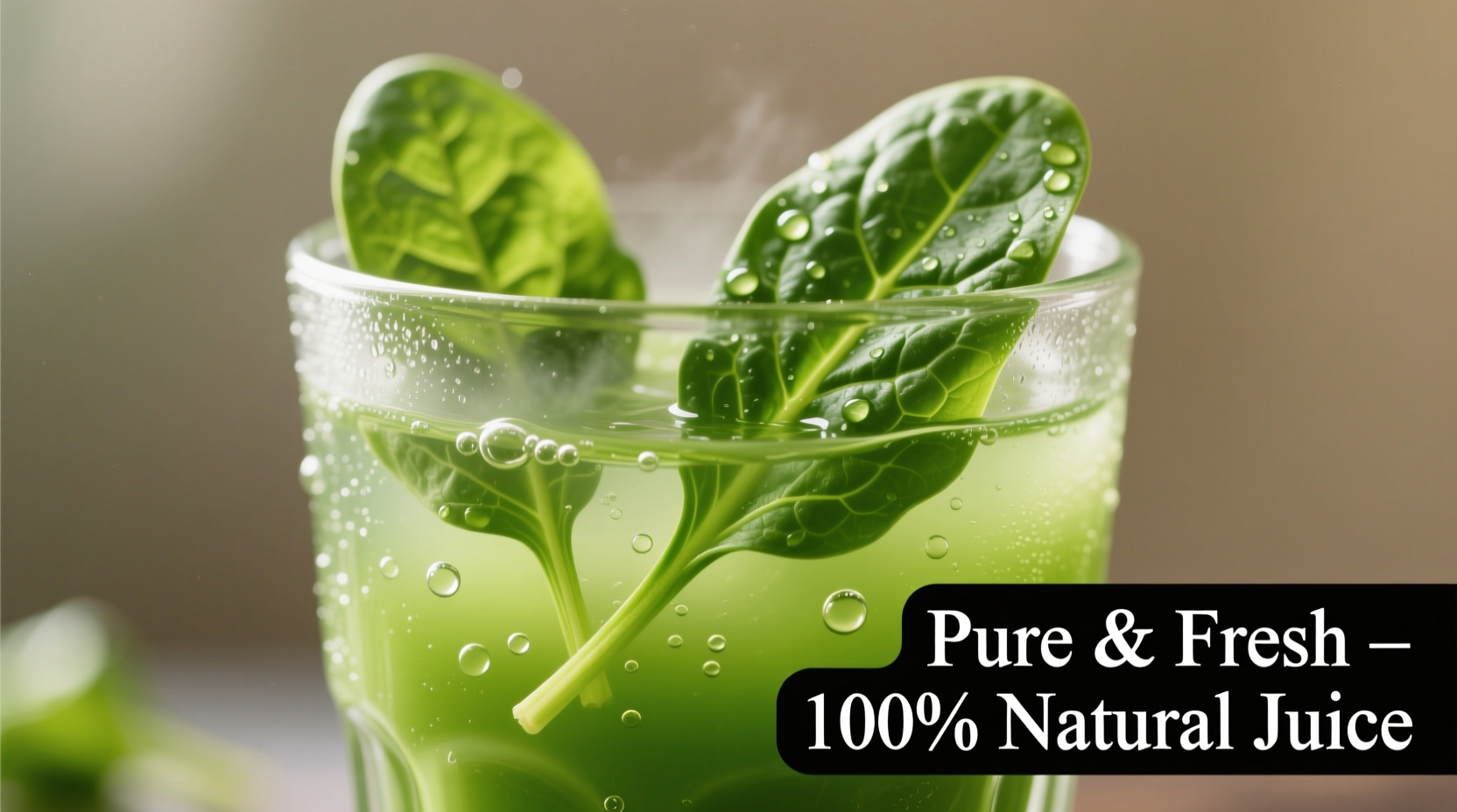 Fresh spinach leaves in a glass juice