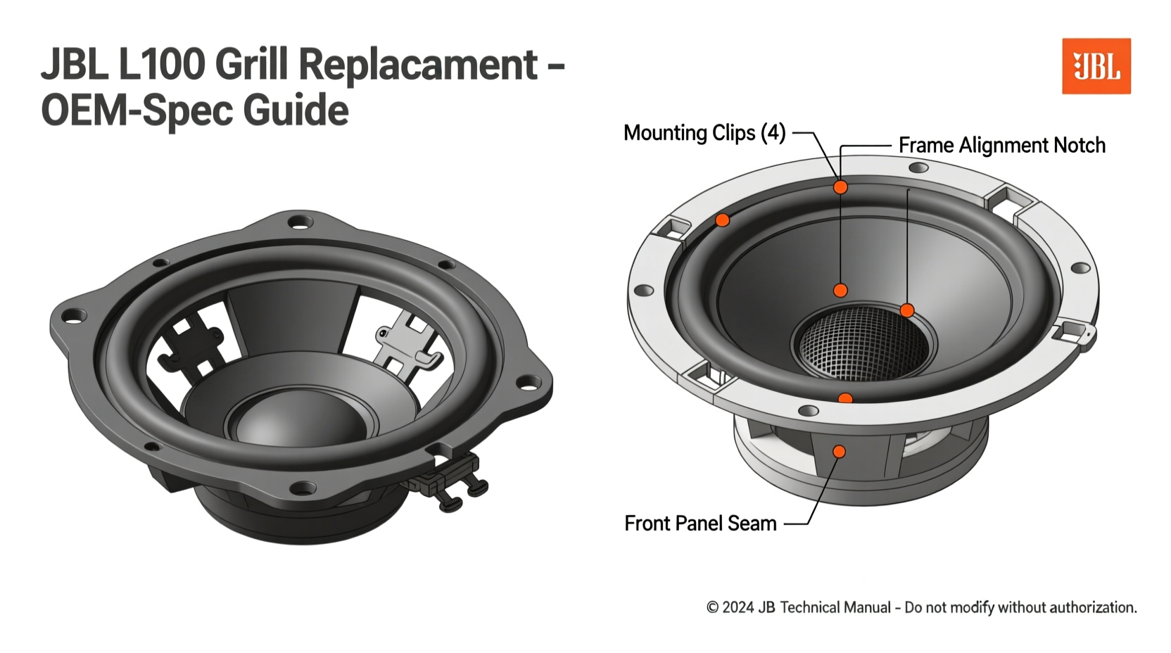 replace jbl l100 grill