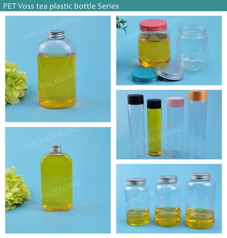 Cheap price empty PET plastic milk tea beverage bottle with aluminum screw lid
