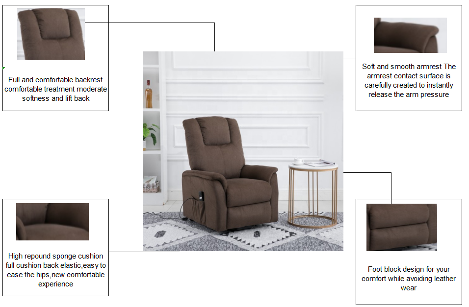 Hot Sales Elderly  Heavy Duty and Safety Motion Fabric  Living Room Electric Power Lift Recliner  Chair