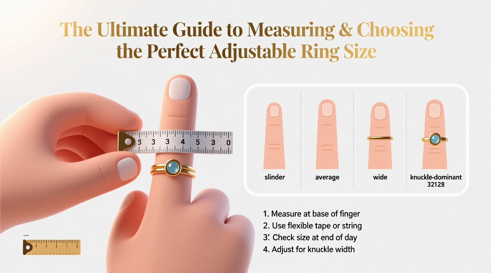 the ultimate guide to measuring and choosing the perfect adjustable ring size for every finger