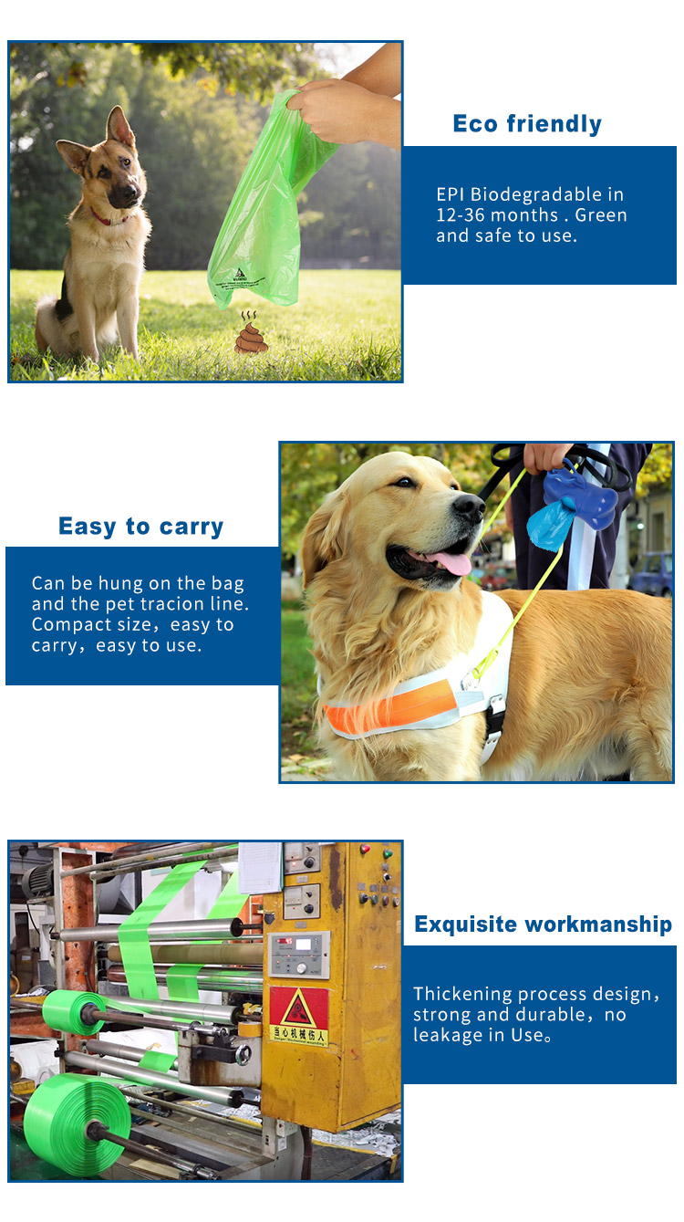 EPI Ecofriendly Biodegradable Dog Poop Pet Waste Bag LDPE Gravure Printing Pet Cleaning & Grooming Products Household , Pet HJ