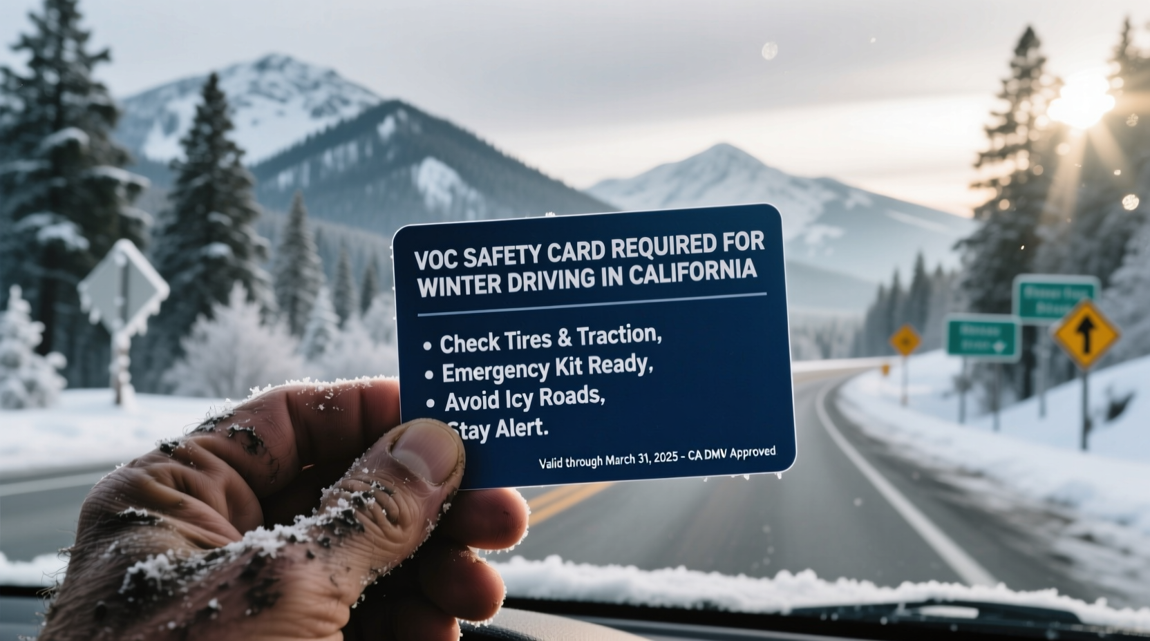 VOC Safety Card Required for Winter Driving in California