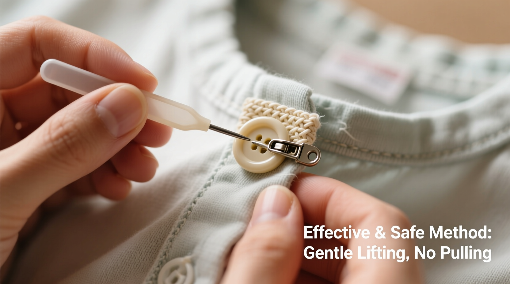 effective and safe methods to remove safety buttons from clothing without damage
