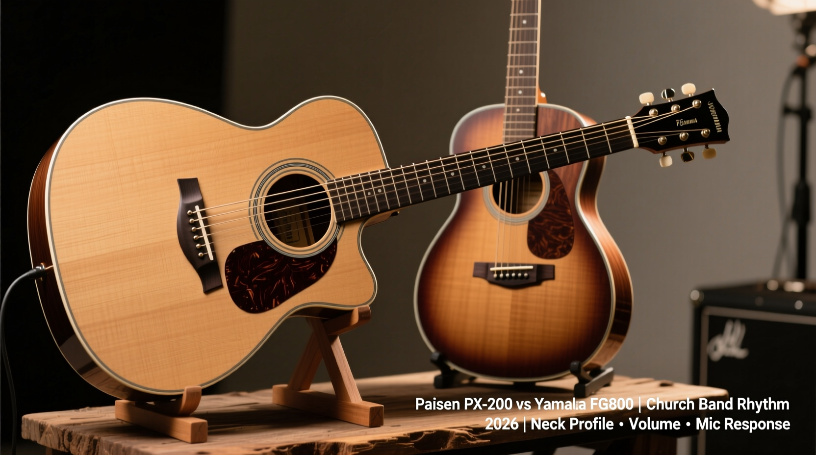 Paisen PX-200 vs Yamaha FG800 for Church Band Rhythm Playing in 2026: Neck Profile, Volume Projection, and Mic-Friendly Tonewood Response