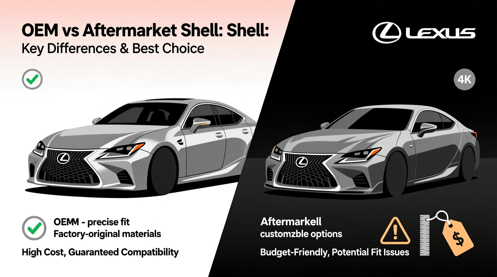 oem vs aftermarket lexus shell