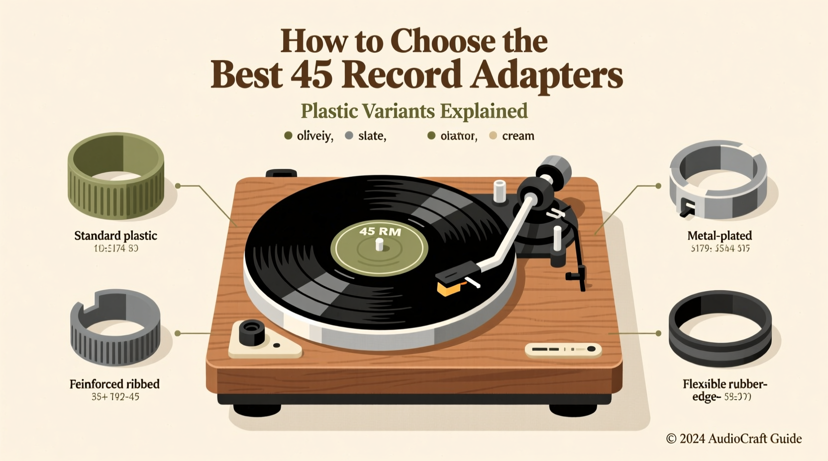 45 record adapters plastic