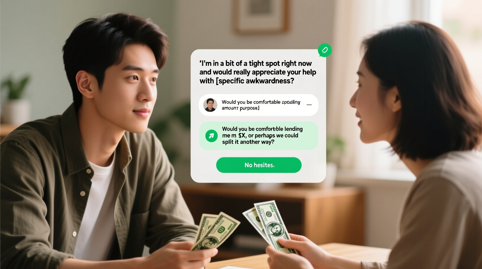 how to confidently and respectfully ask a guy for money without awkwardness