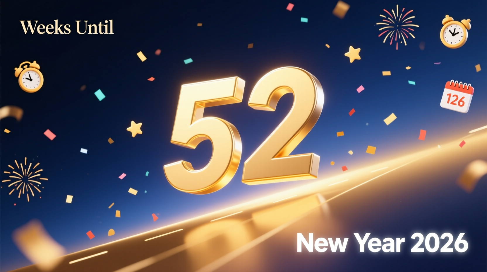 how many weeks until new year 2026