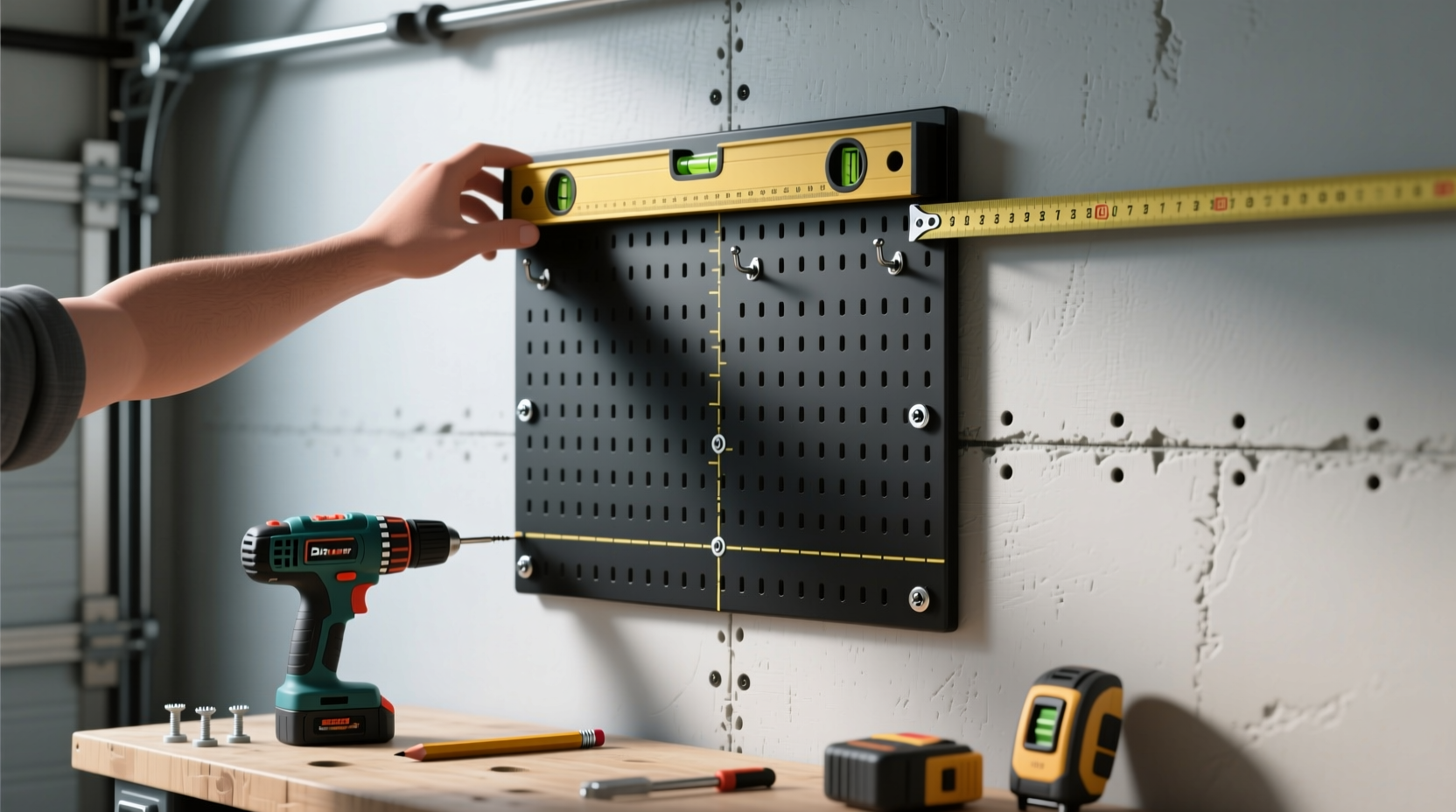 how to hang a pegboard