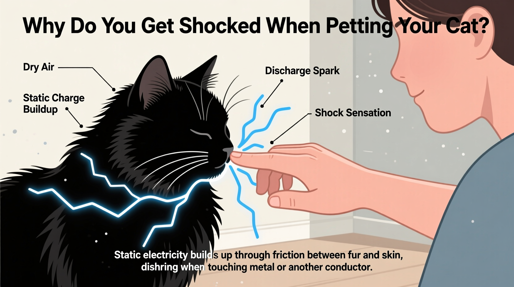 why do i get shocked when i pet my cat static electricity