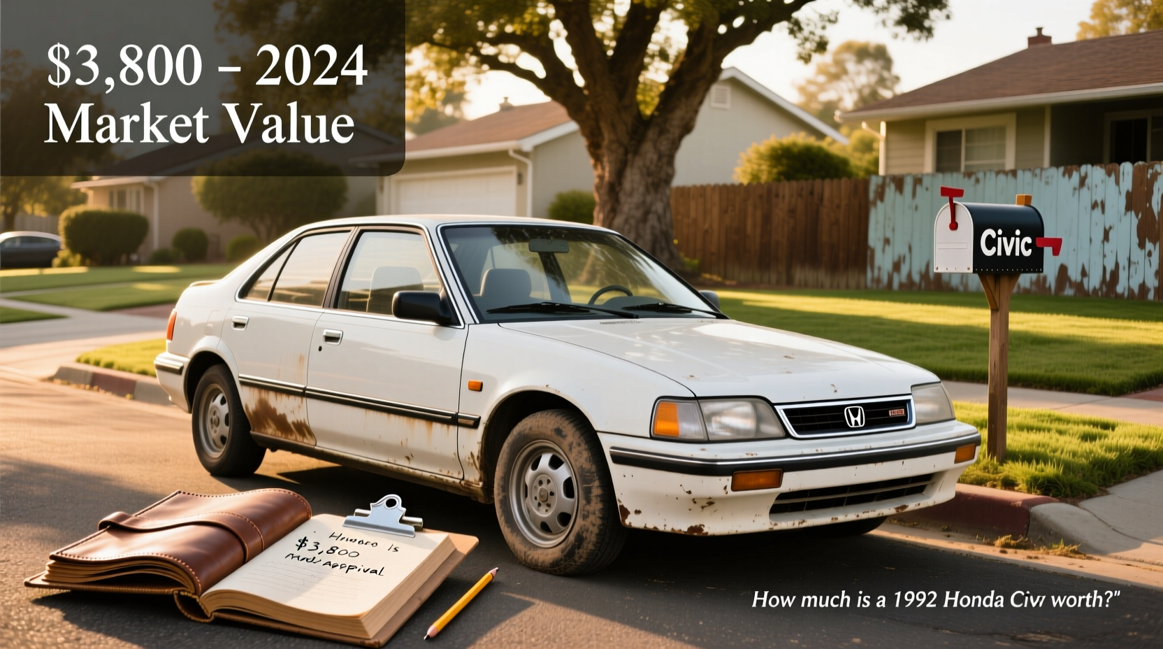 Rear side view of 1992 Honda Civic hatchback