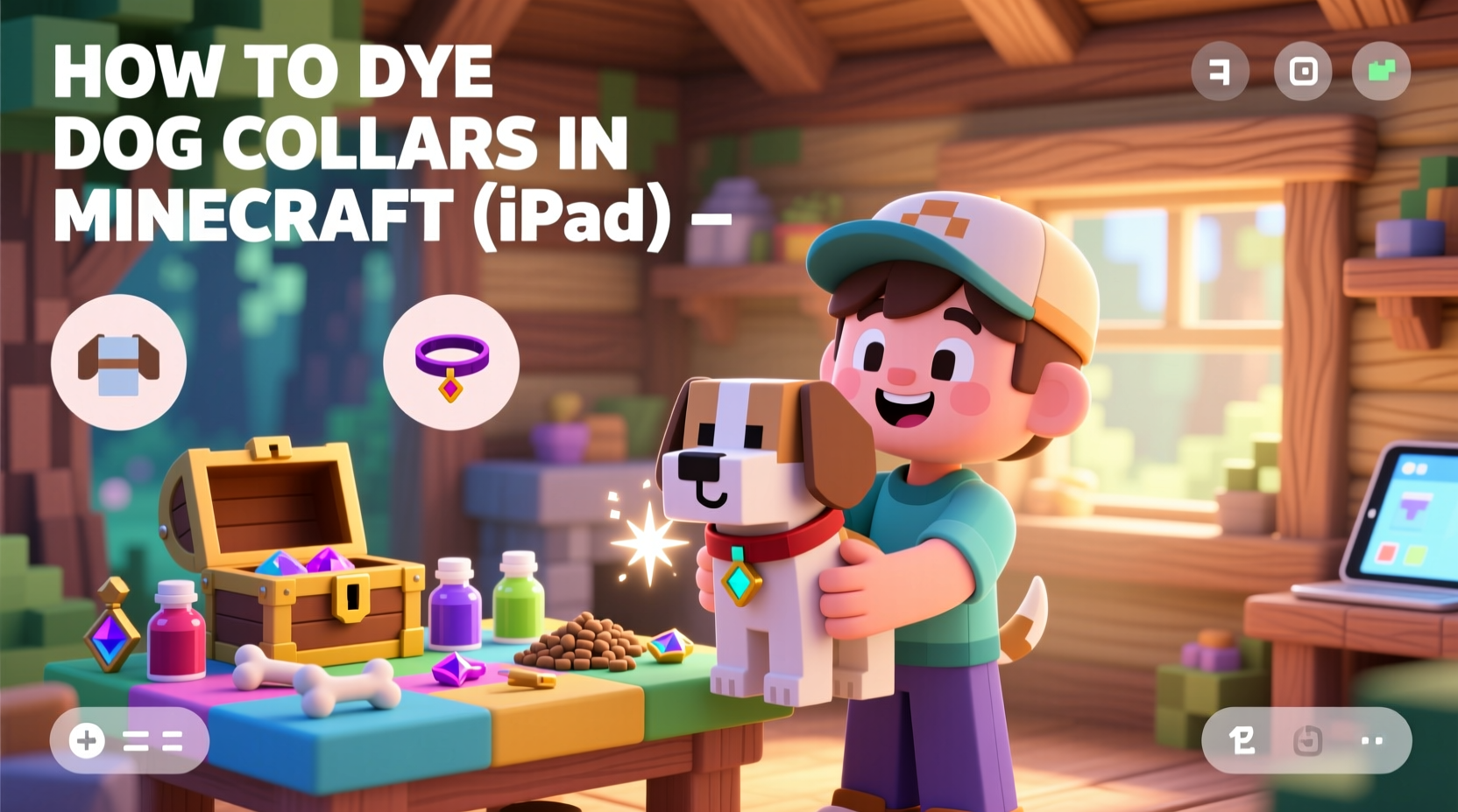 creative guide how to easily dye and customize dog collars in minecraft on ipad