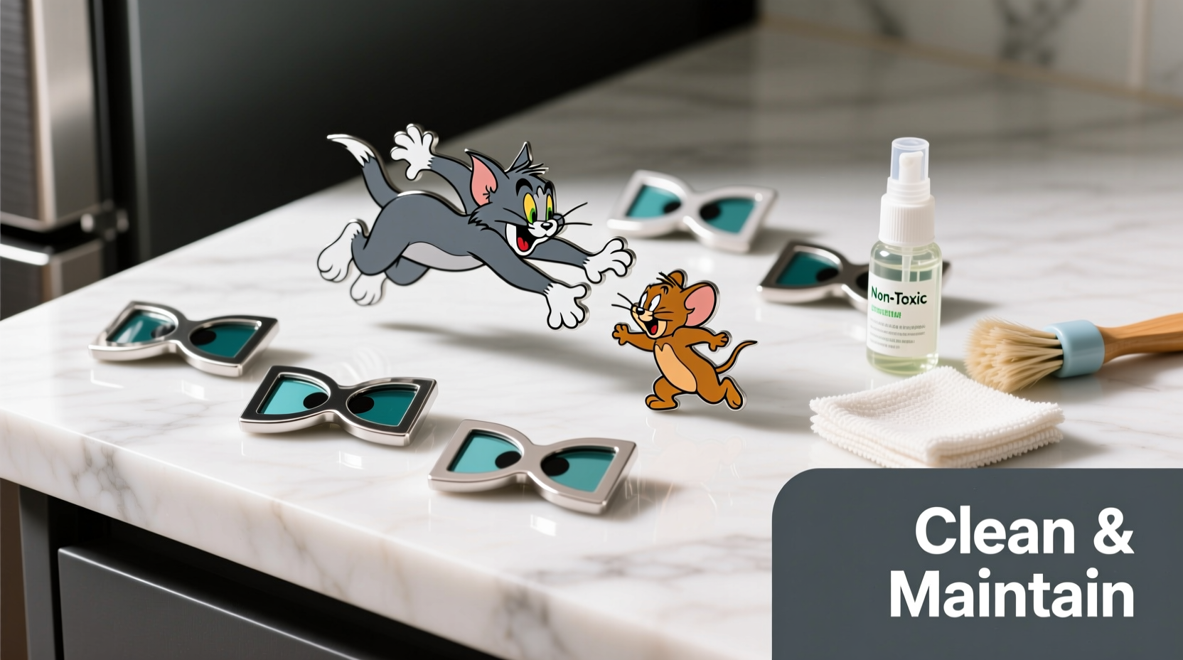 effective methods to clean and maintain your tom and jerry stereoscopic fridge magnets