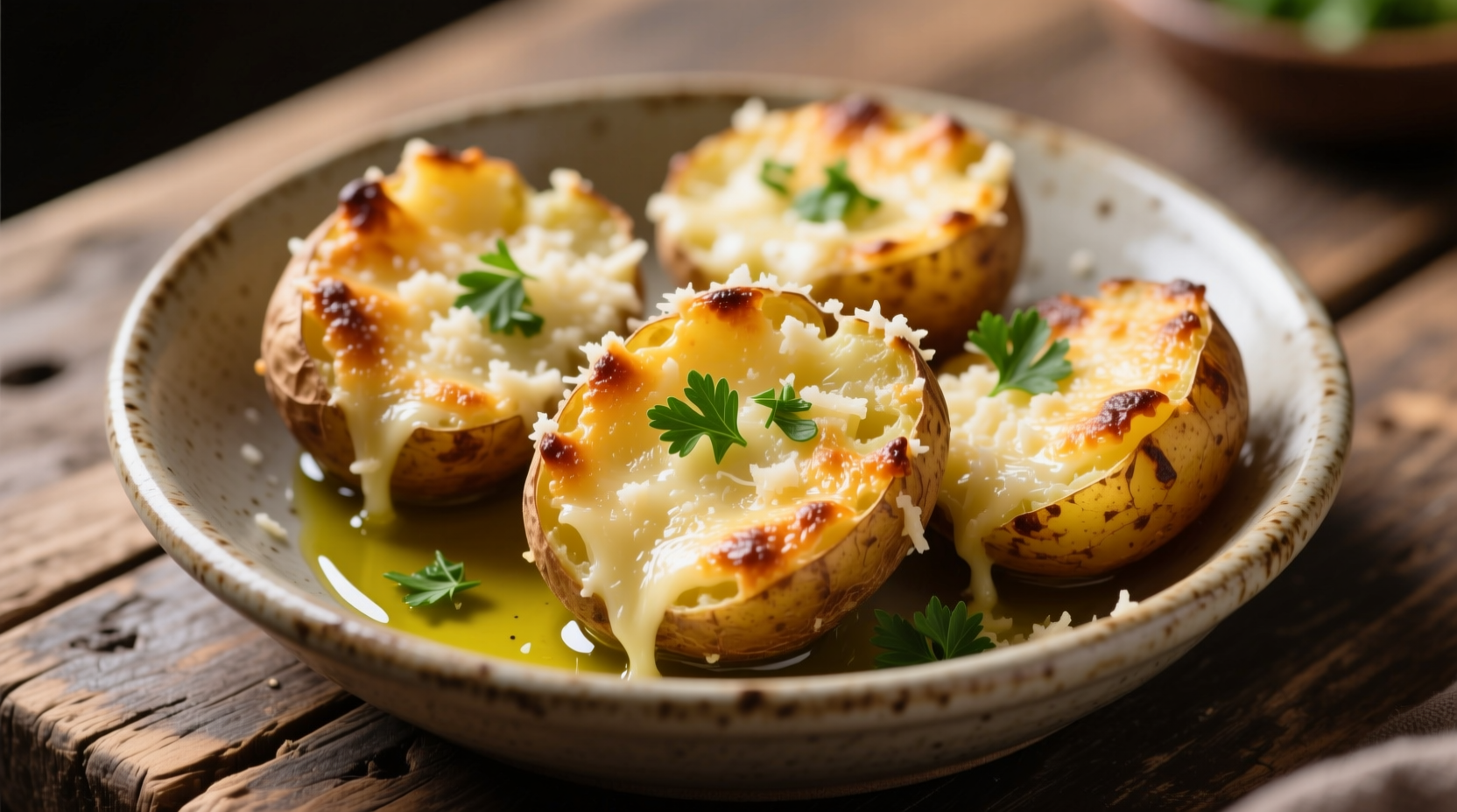 Perfect Smashed Garlic Parmesan Potatoes Recipe