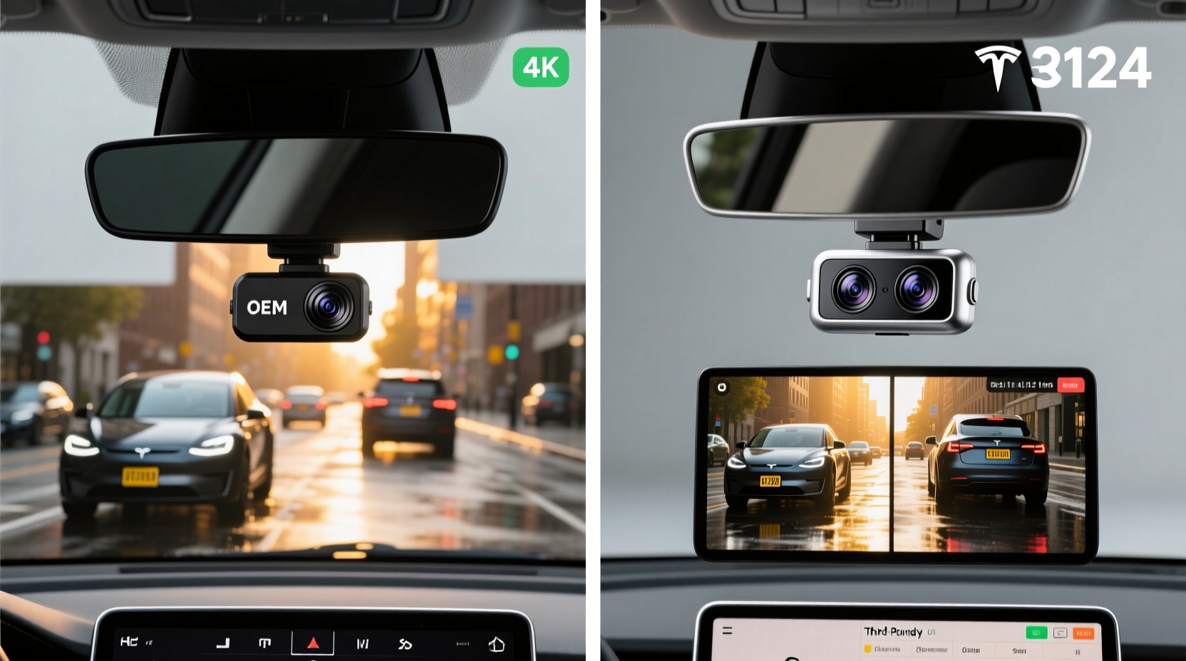 model3 2024 dashcam oem vs thirdparty