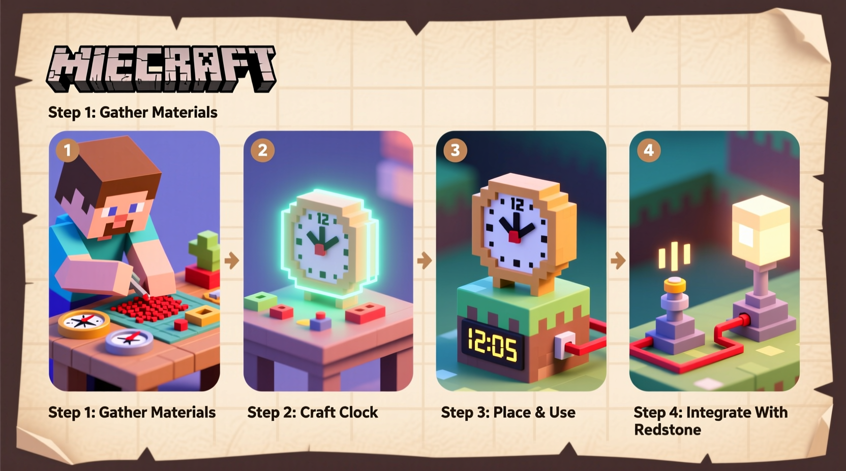 mastering minecraft clocks a step by step guide to crafting and using them effectively