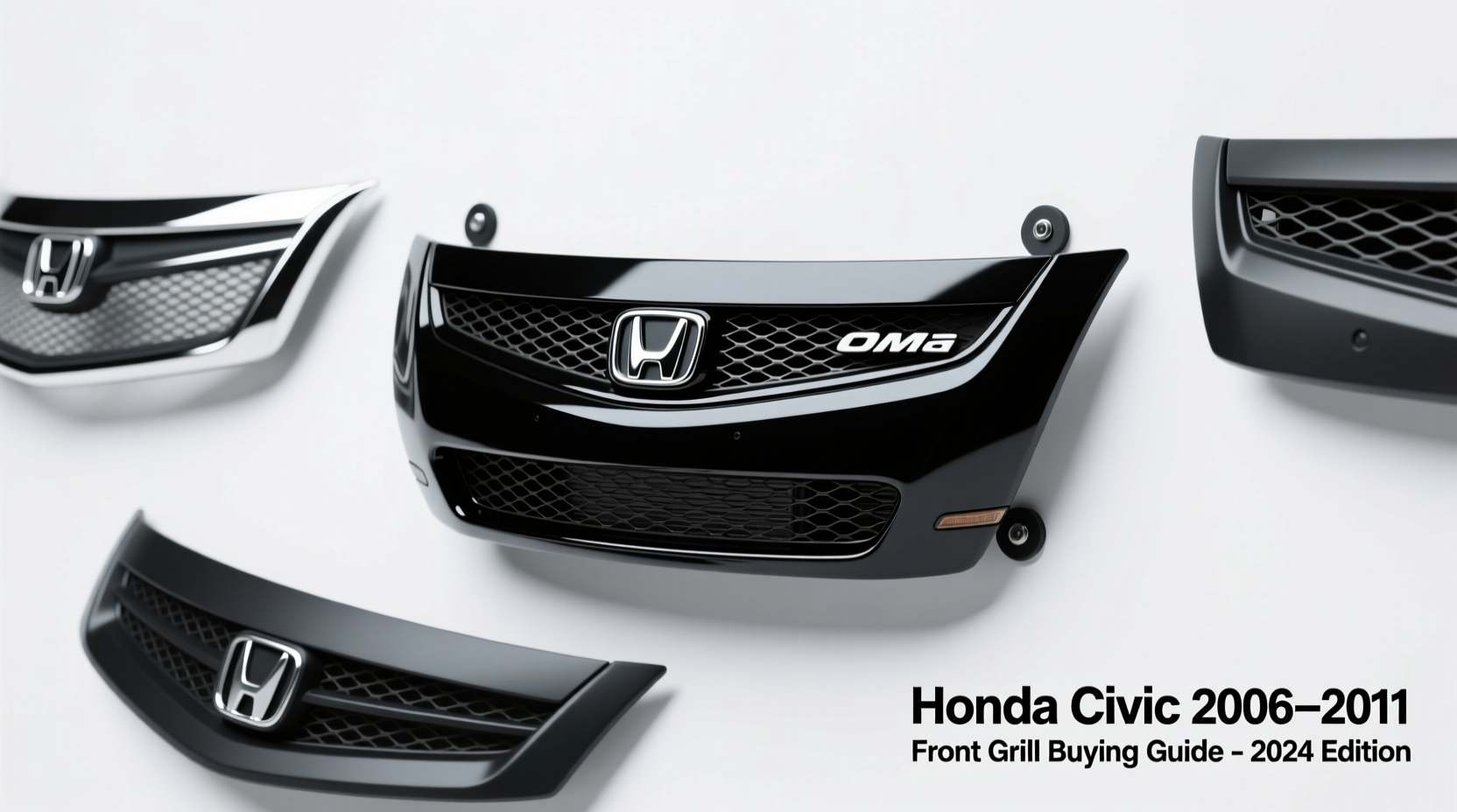 Front Grille Black fits 2006 2007 2008 Honda Civic Coupe