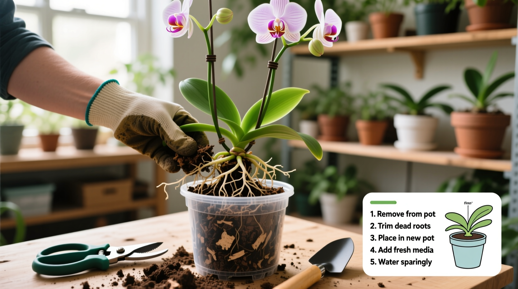 how repot orchids