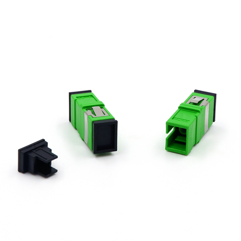 Green Simplex Single Mode Fiber Adapter LC UPC To SC APC