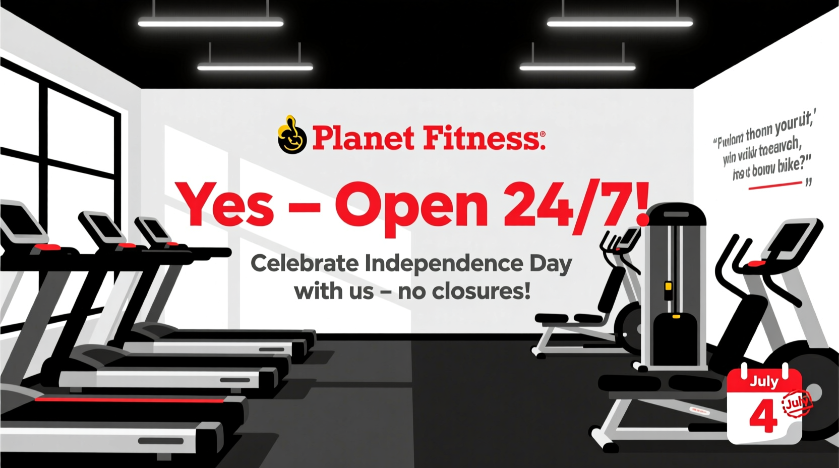 is planet fitness open on fourth of july