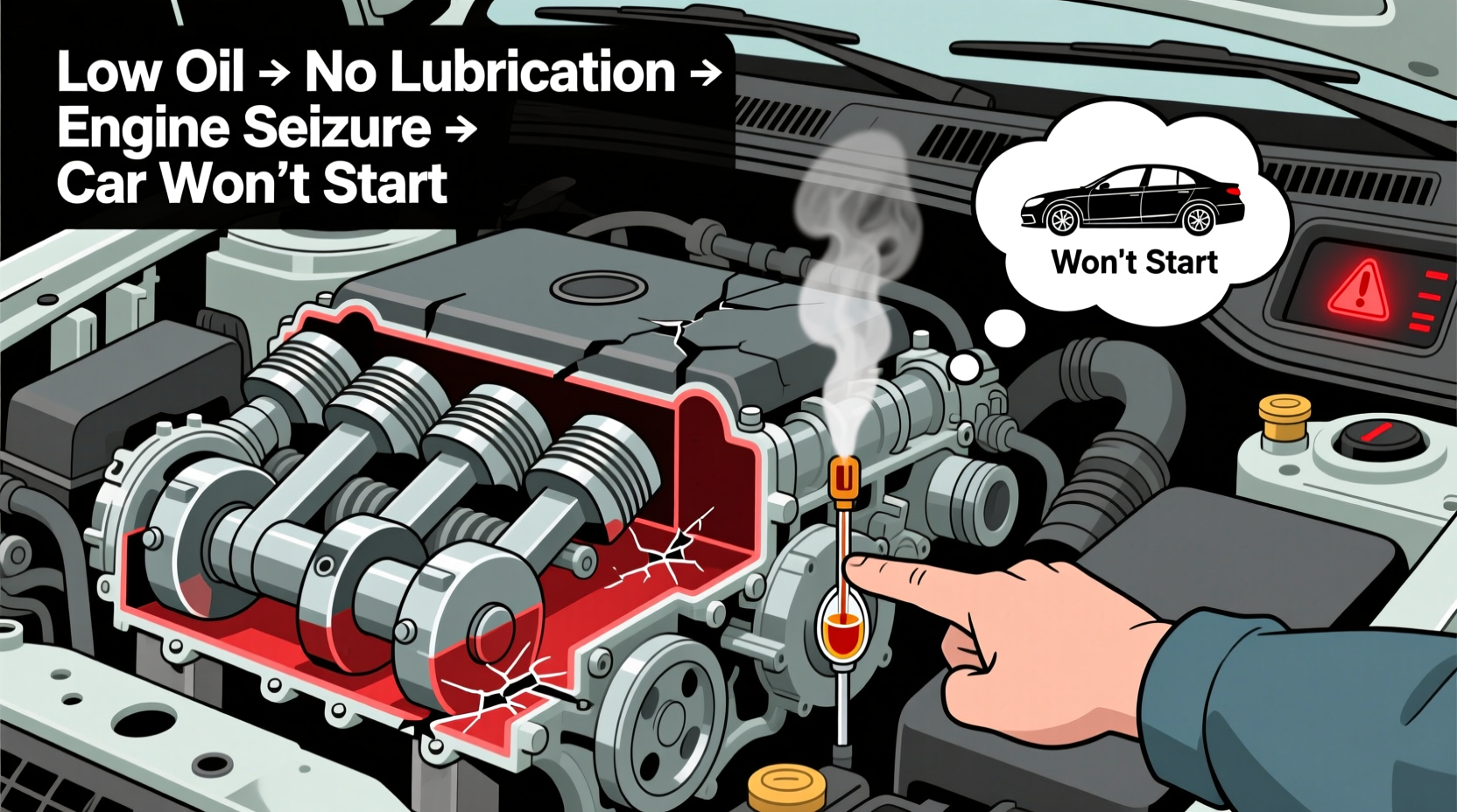 can low oil cause car not to start