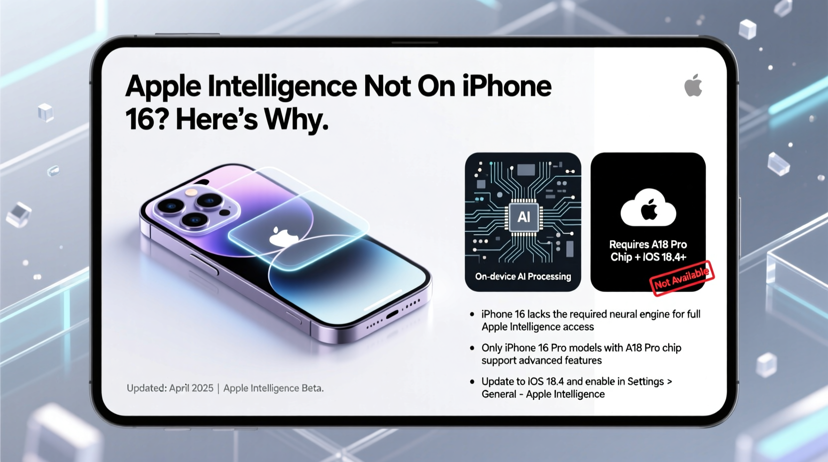 apple intelligence not on iphone 16 heres why how to get it