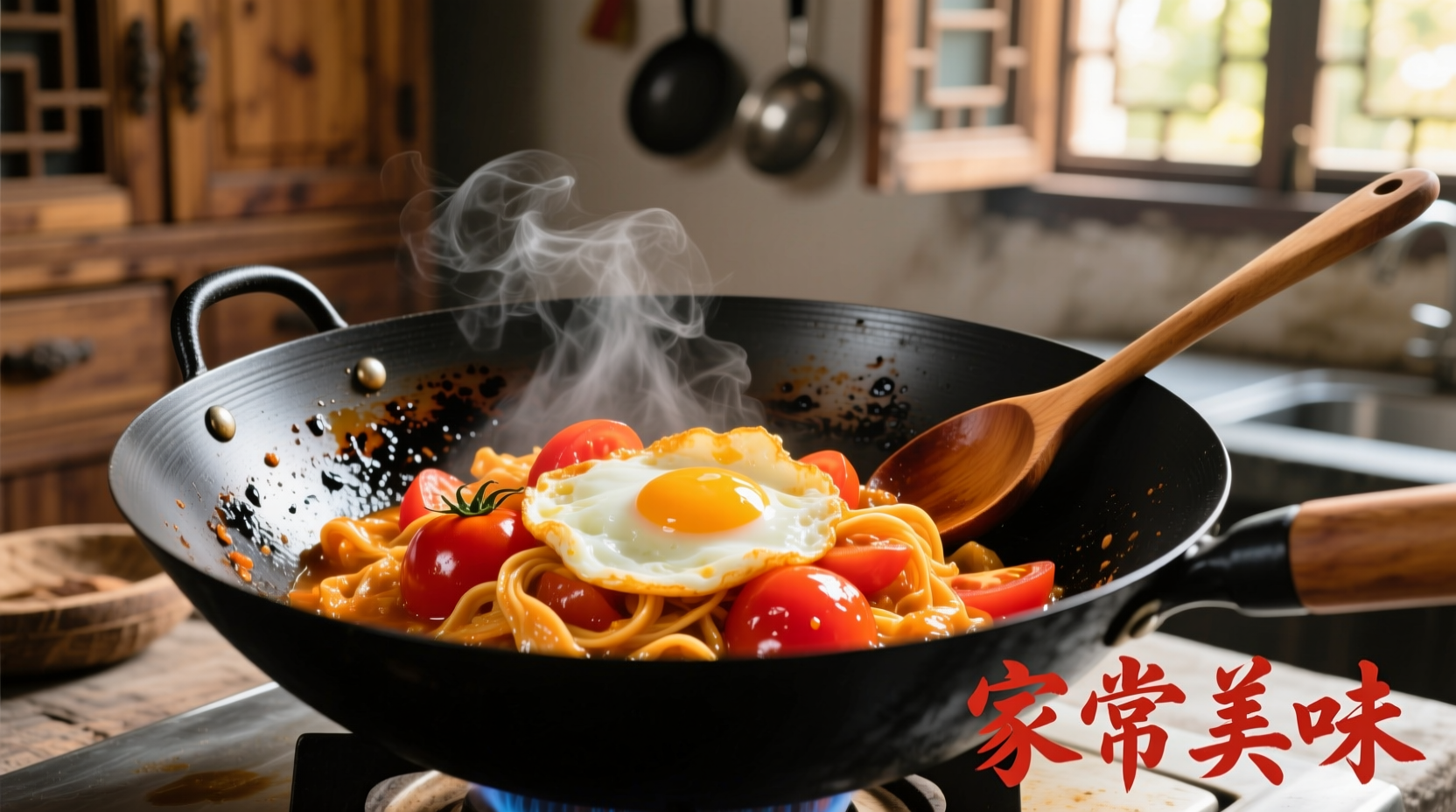 Perfect stir fried tomato and egg in wok