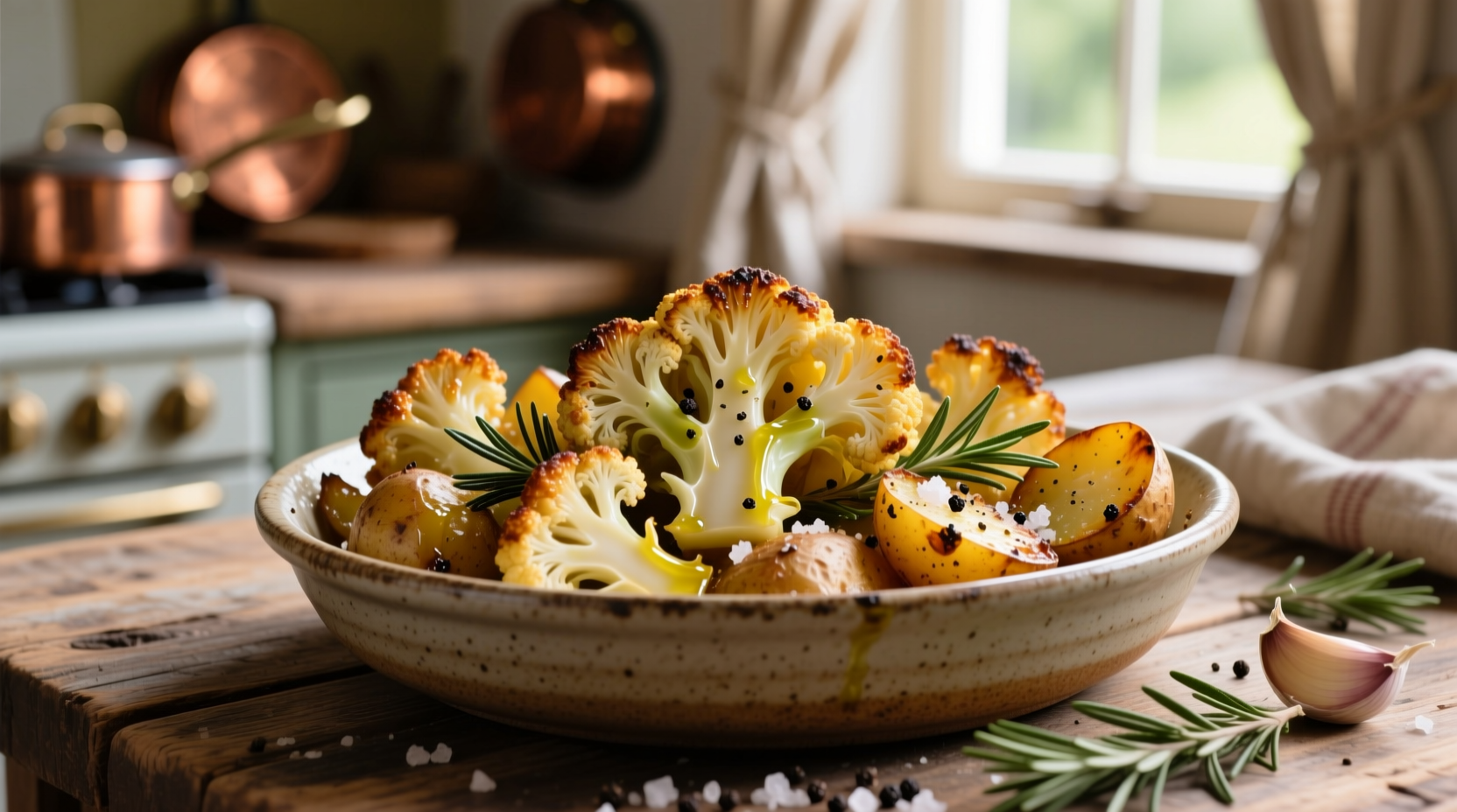 roasted cauliflower and potatoes