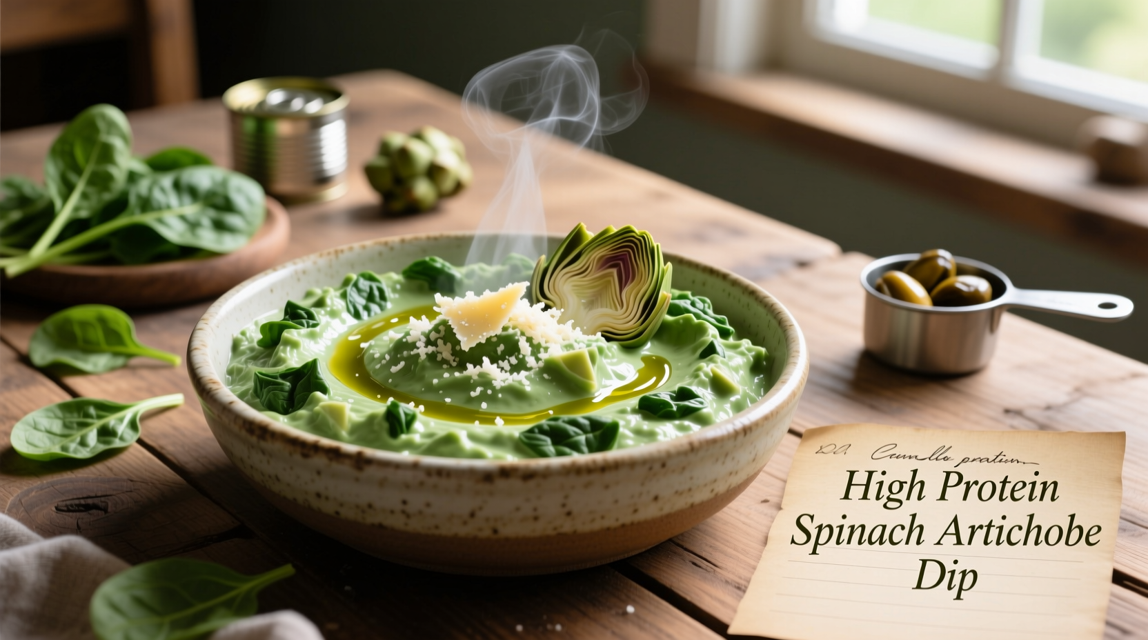 High Protein Spinach Artichoke Dip Recipe | 22g Protein
