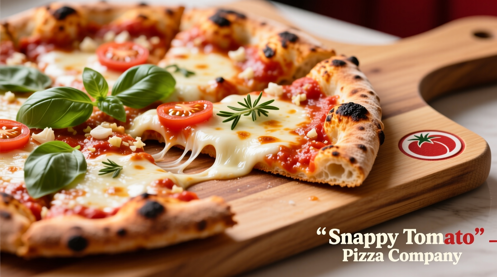 Snappy Tomato Pizza Company signature thin-crust pizza