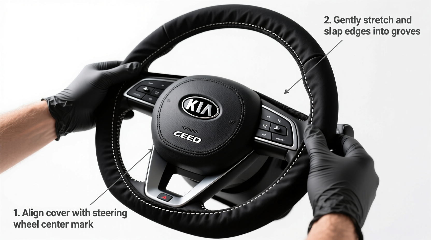 install steering cover kia ceed