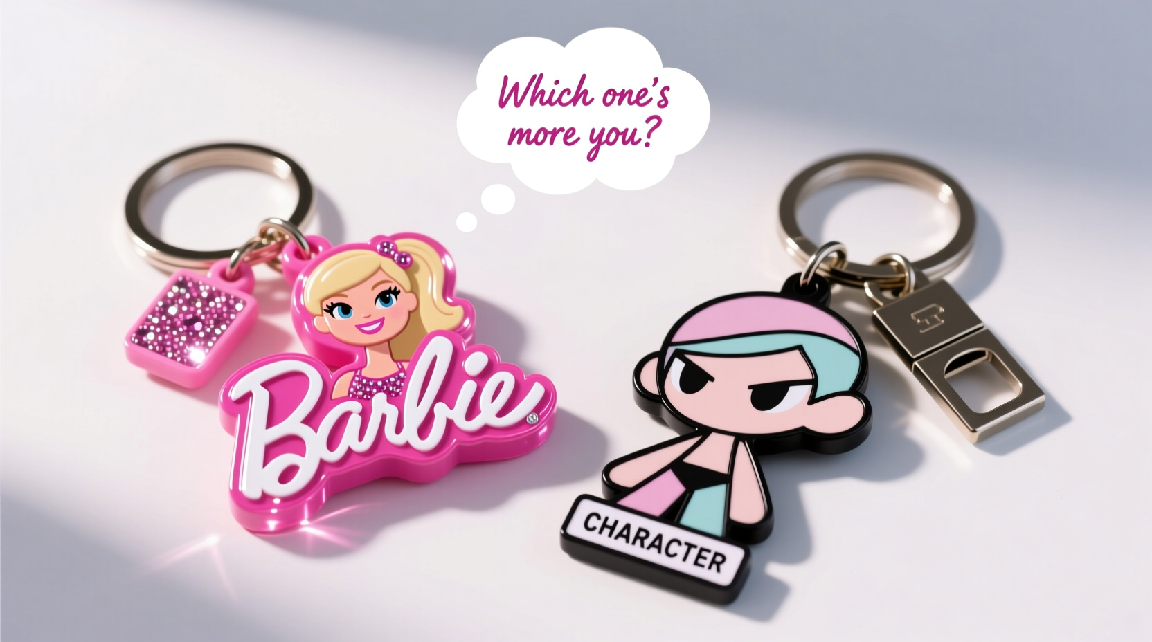 barbie keychain vs character keychain which ones more you
