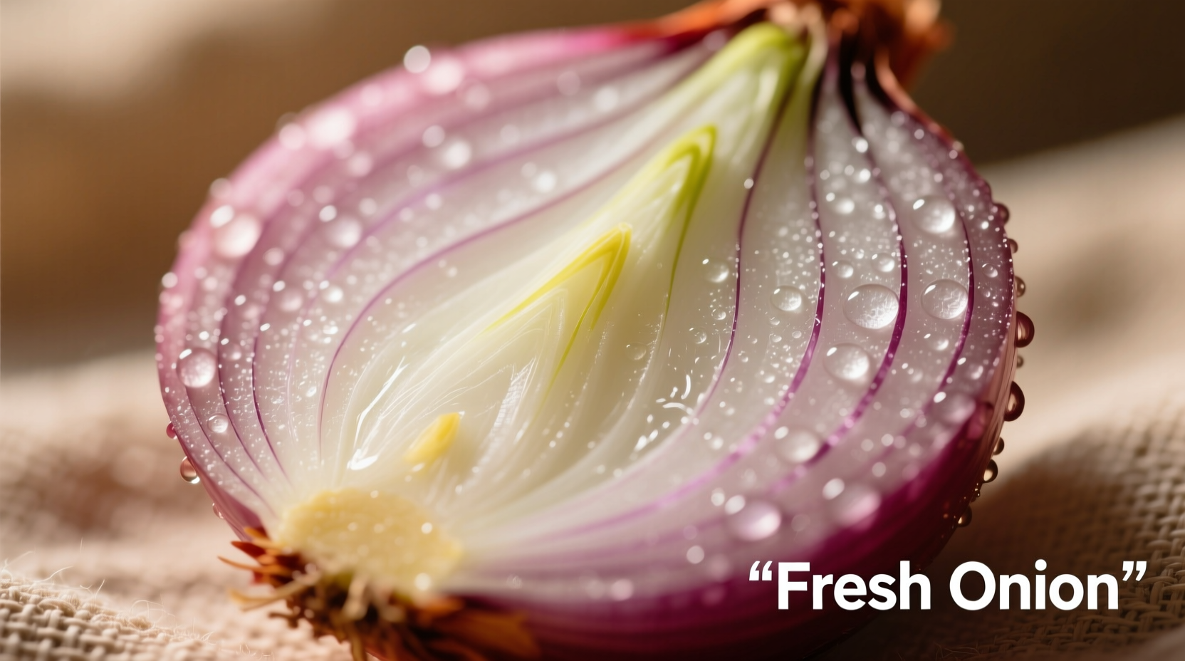 Close-up of fresh onion with layers visible