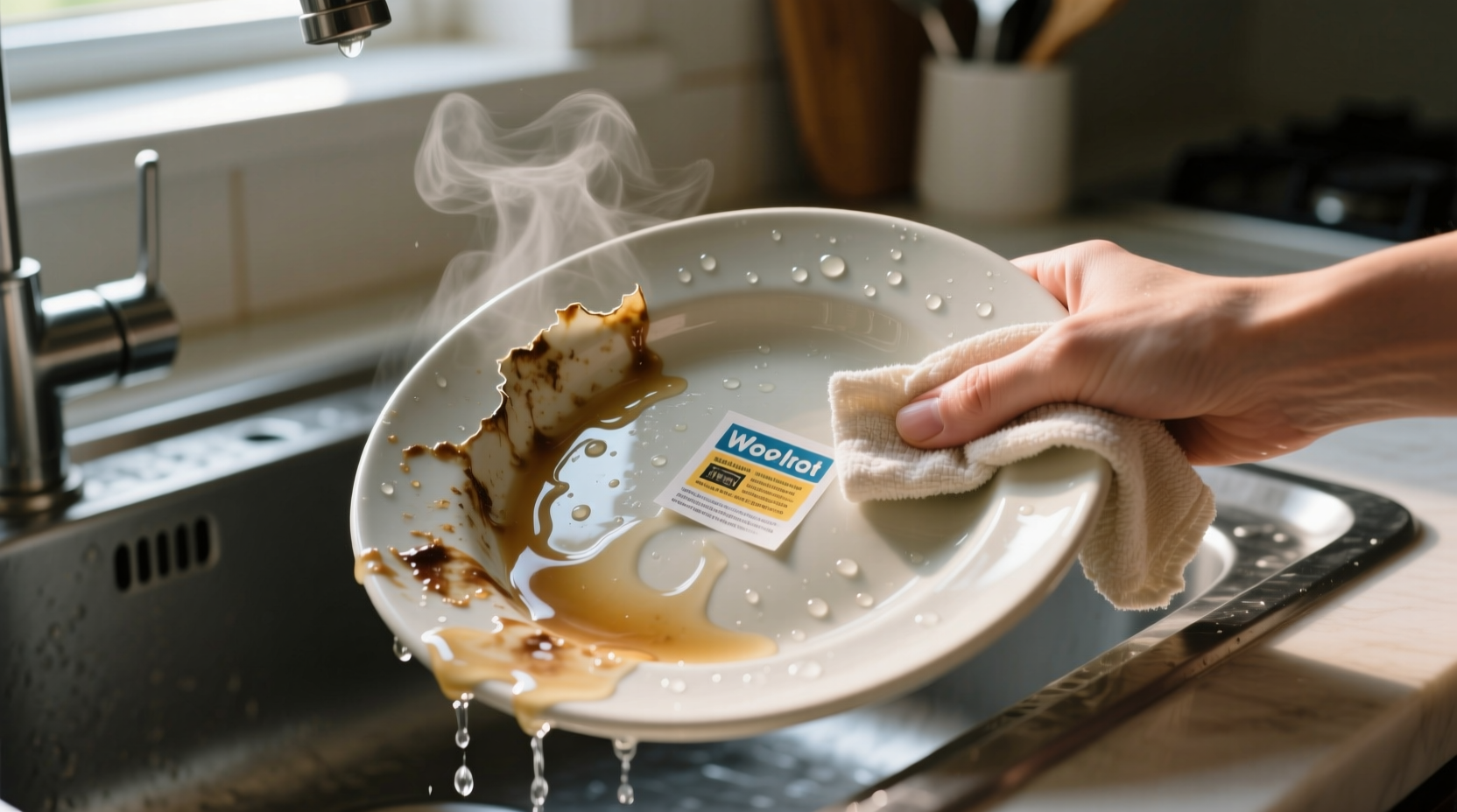 how to remove stubborn stickers off of dishes