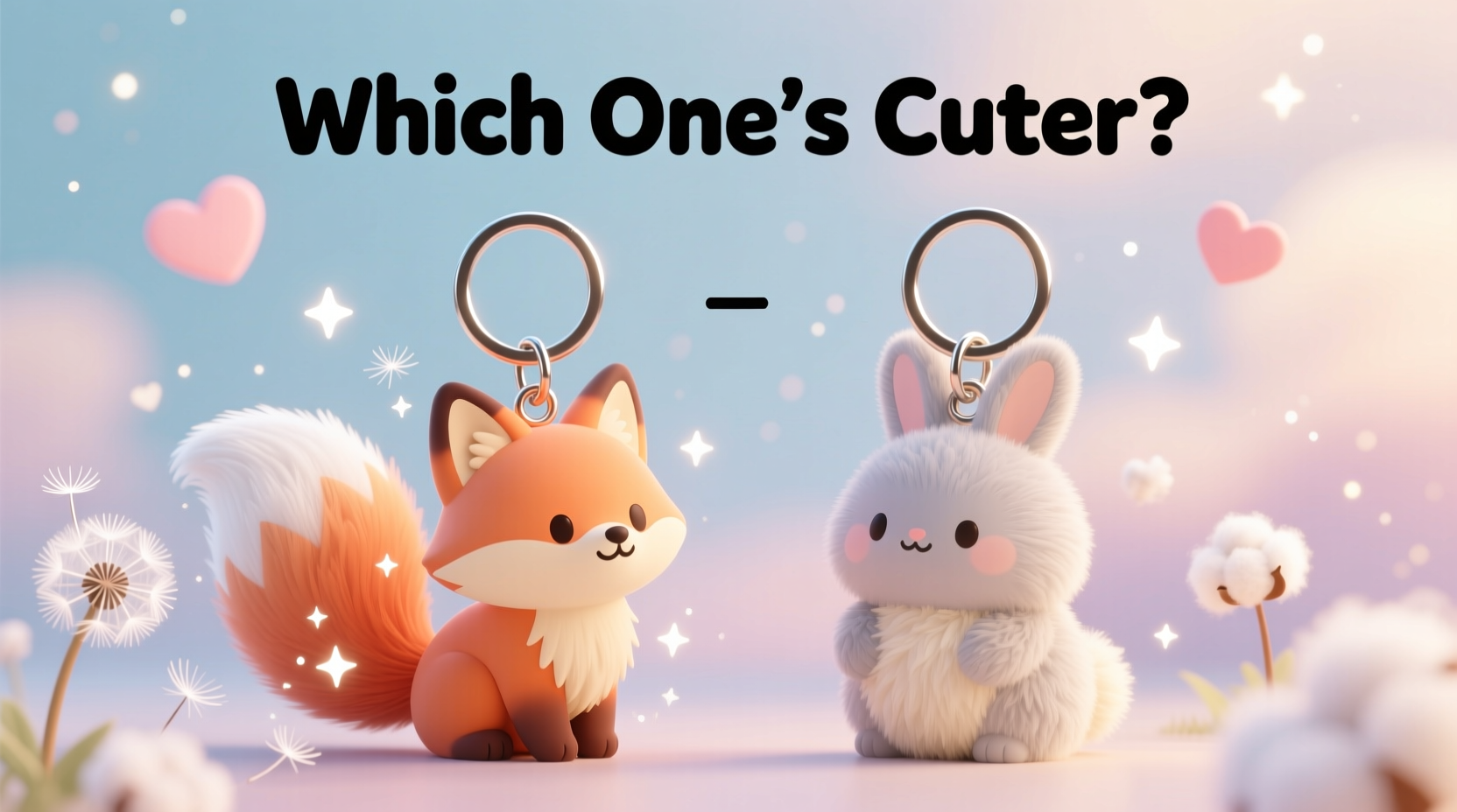 fox tail vs rabbit fur keychain which ones actually cuter