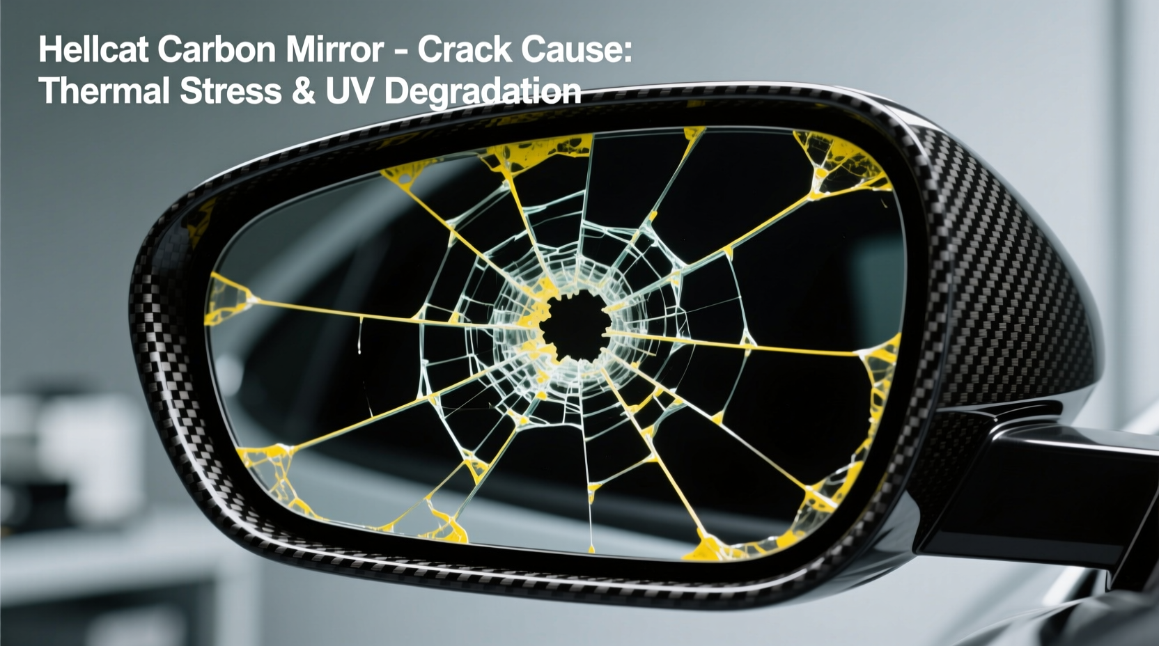 hellcat carbon mirror crack cause
