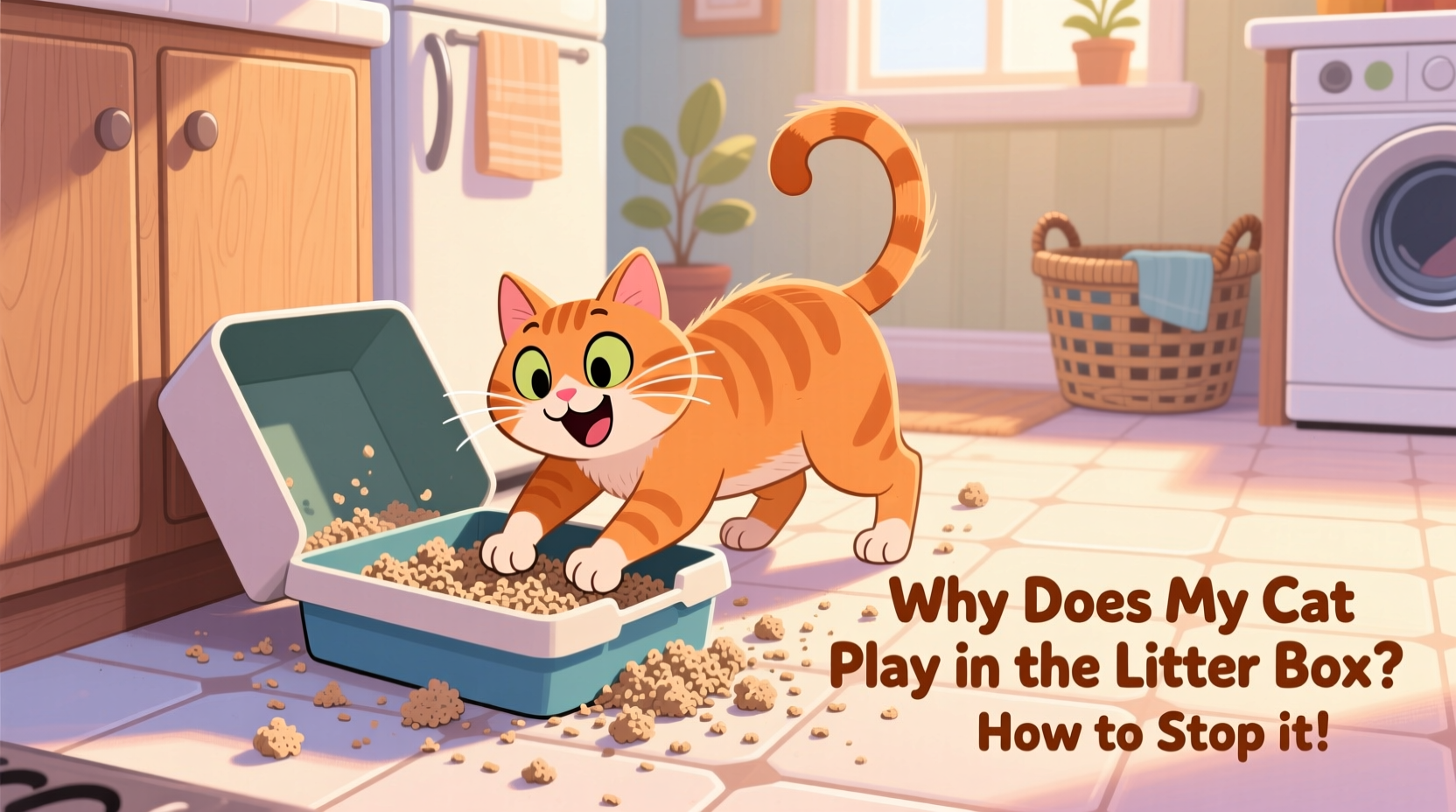 cat playing in litter box reasons how to stop it