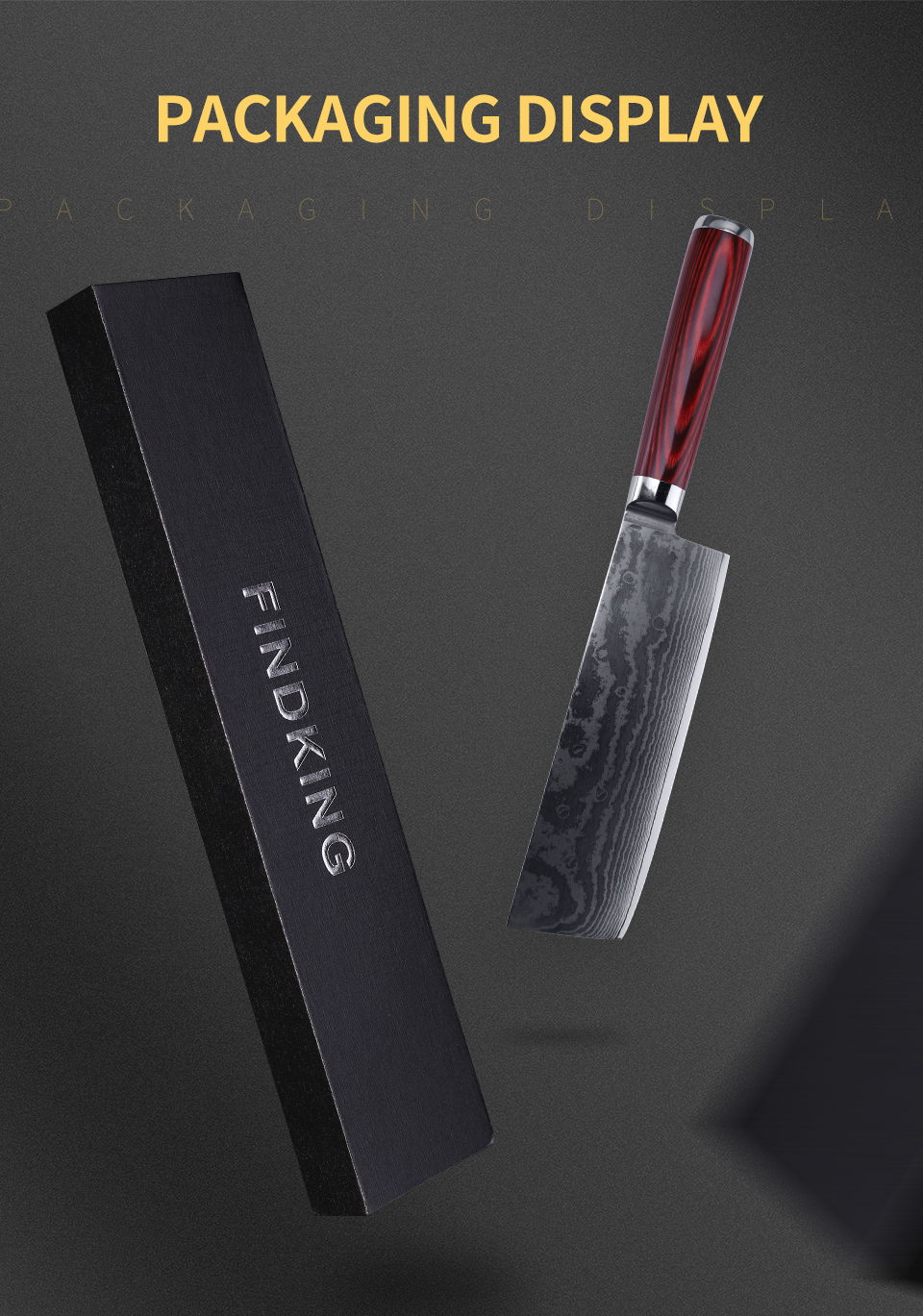 FINDKING 6 inch damascus nakiri knife pakka wood handle  67 layers damascus steel kitchen knife
