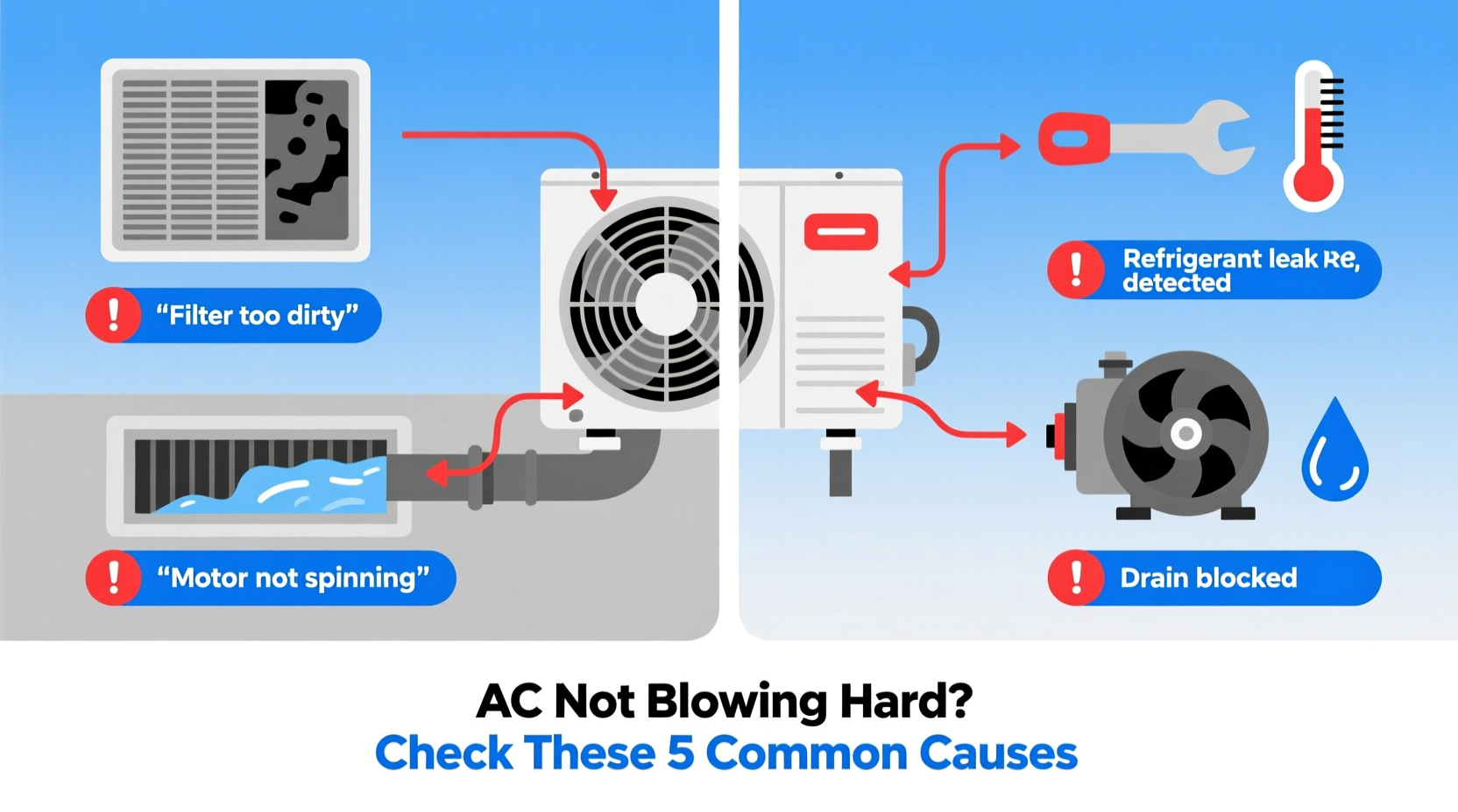 ac not blowing hard common causes troubleshooting tips