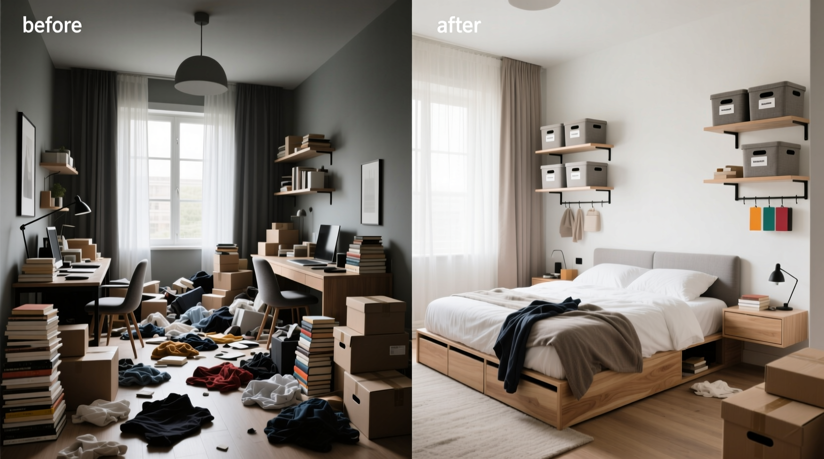 how to organize a room with too much clutter