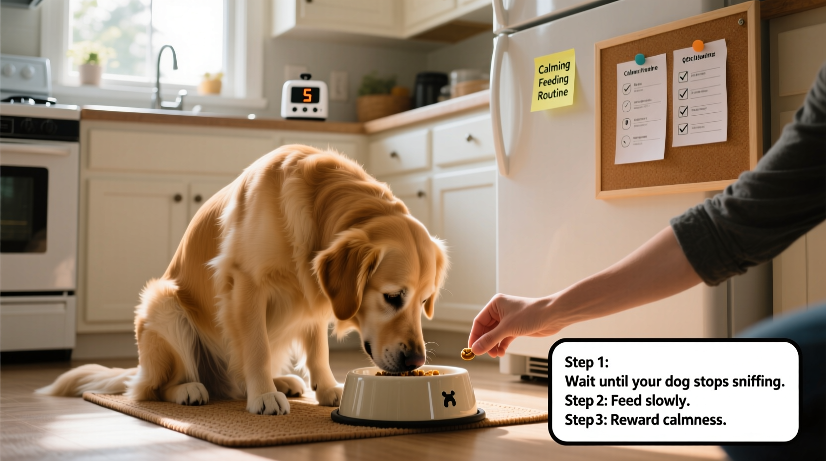 effective steps to train your dog to eat calmly from their own bowl