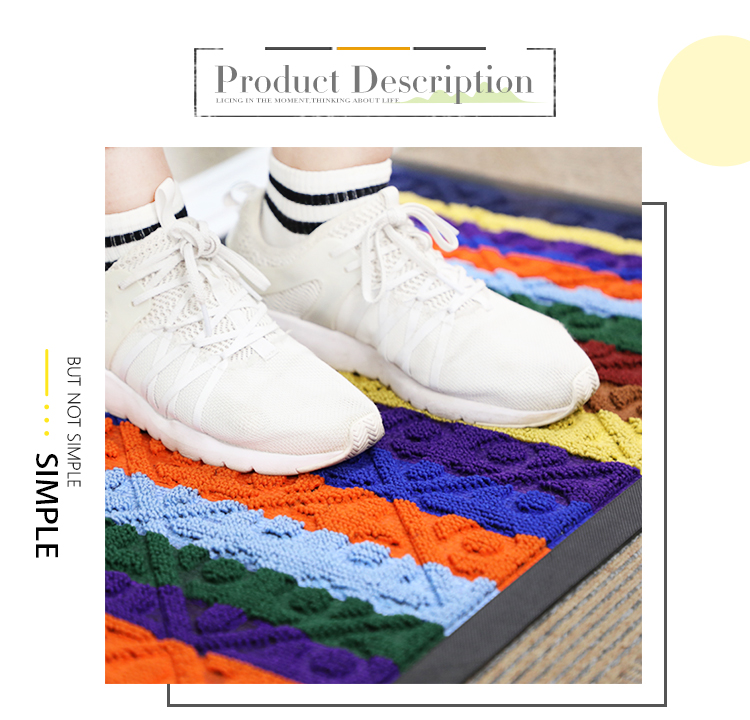 Doormat polyester rubber backing embossed floor mat rubber doormat(图2)